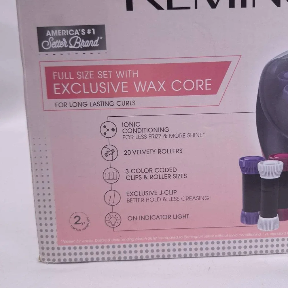 Remington Hot Rollers Full Sz Wax Core 20 Velvet Rollers Set Hair Curlers Tested